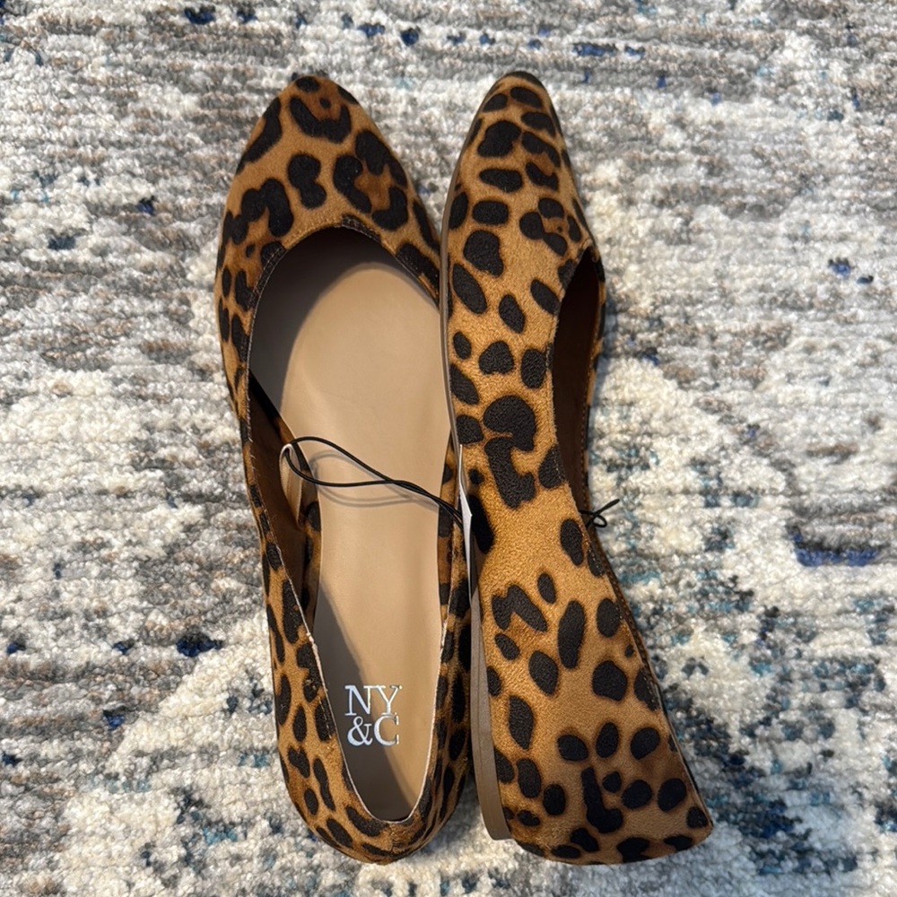 New York & Company Women's Leopard Print Flats - Picture 2 of 6